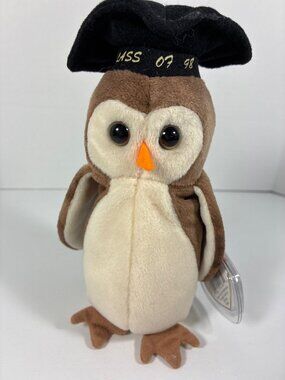 TY Beanie Baby Class of 1998 Graduation Owl Vintage Plush Original Tag
